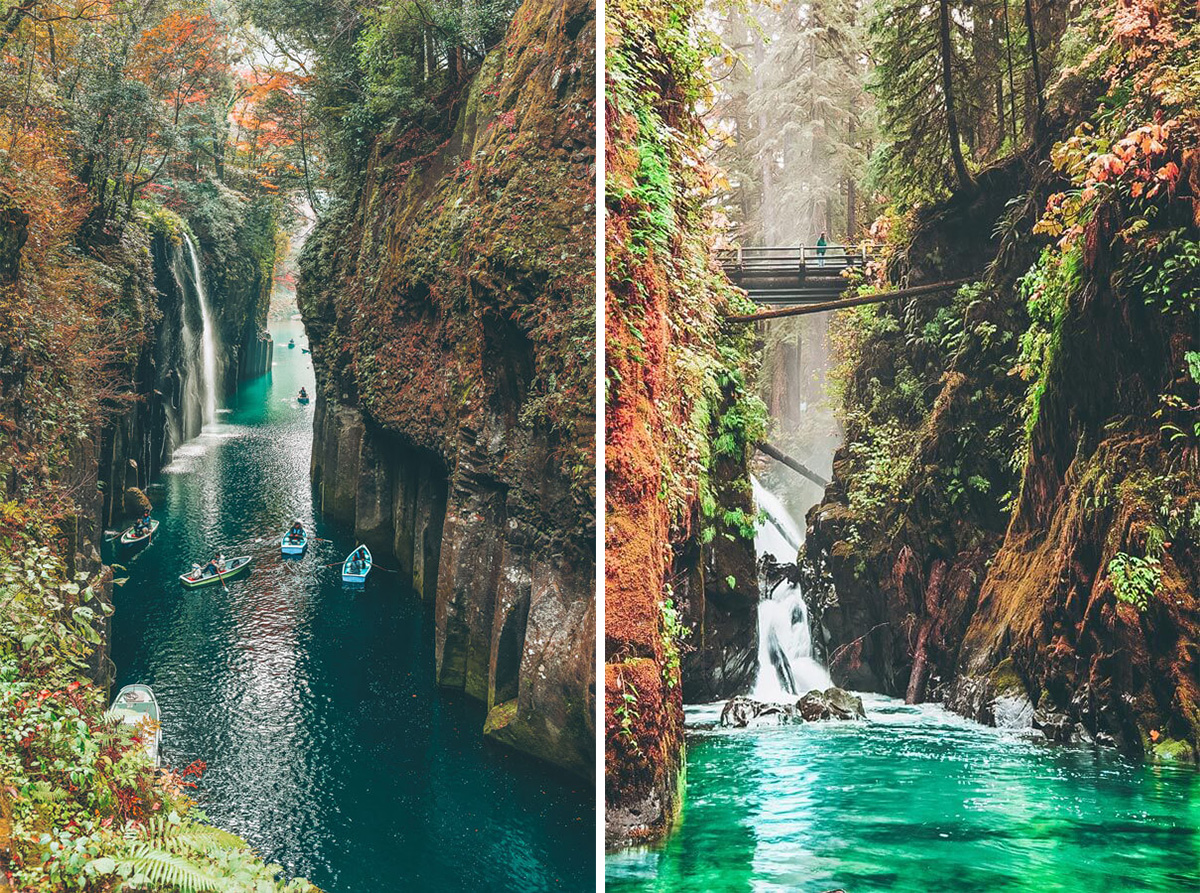 Một thác nước đẹp tại Nhật Bản